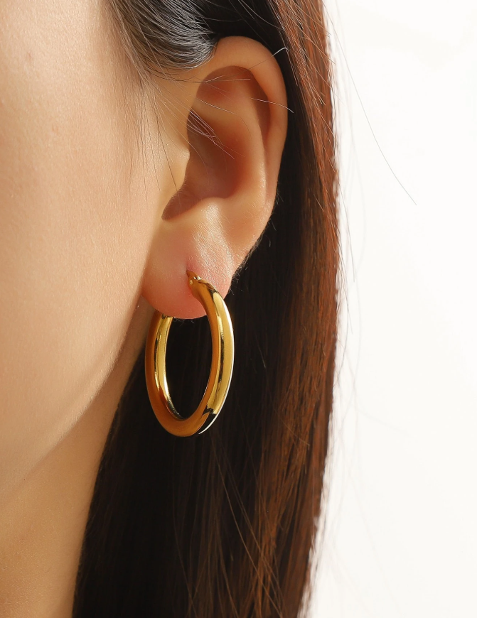 Pendientes Aros Gruesos LUNA - Imagen 3