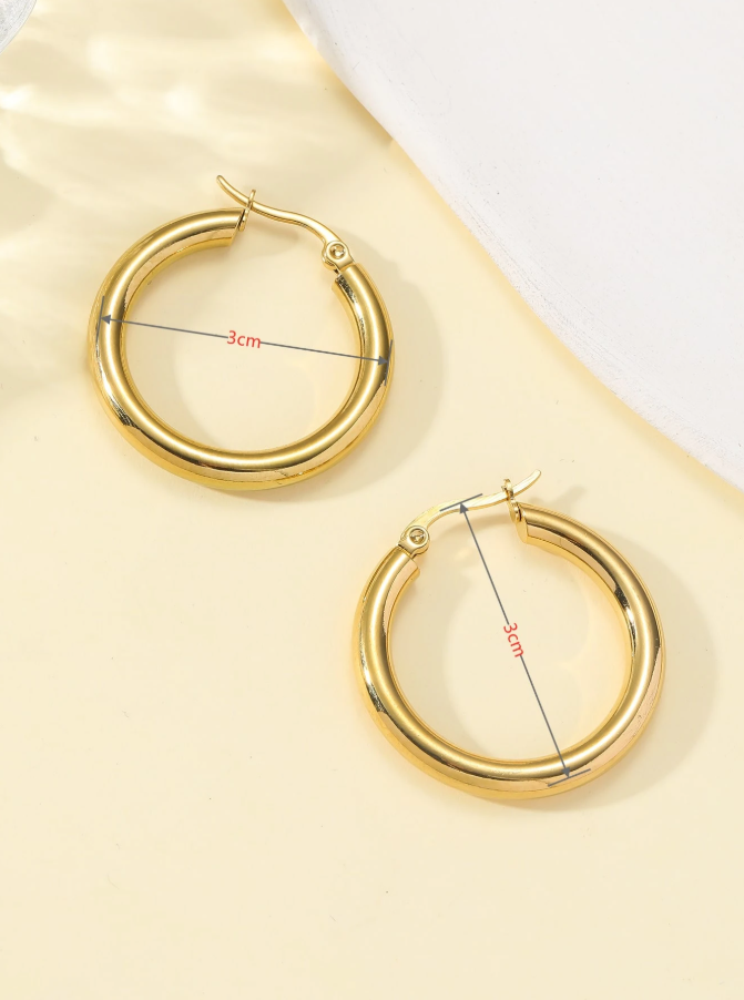 Pendientes Aros Gruesos LUNA - Imagen 2