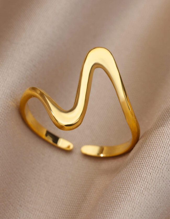 Anillo Abierto Geométrico "LÍA"