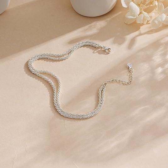 Tobillera plateada BRISA